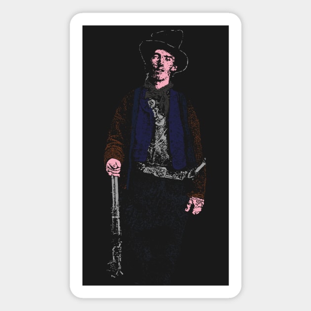 Billy the Kid Grunge Distressed Style Billy the Kid Western Outlaw Magnet by pelagio